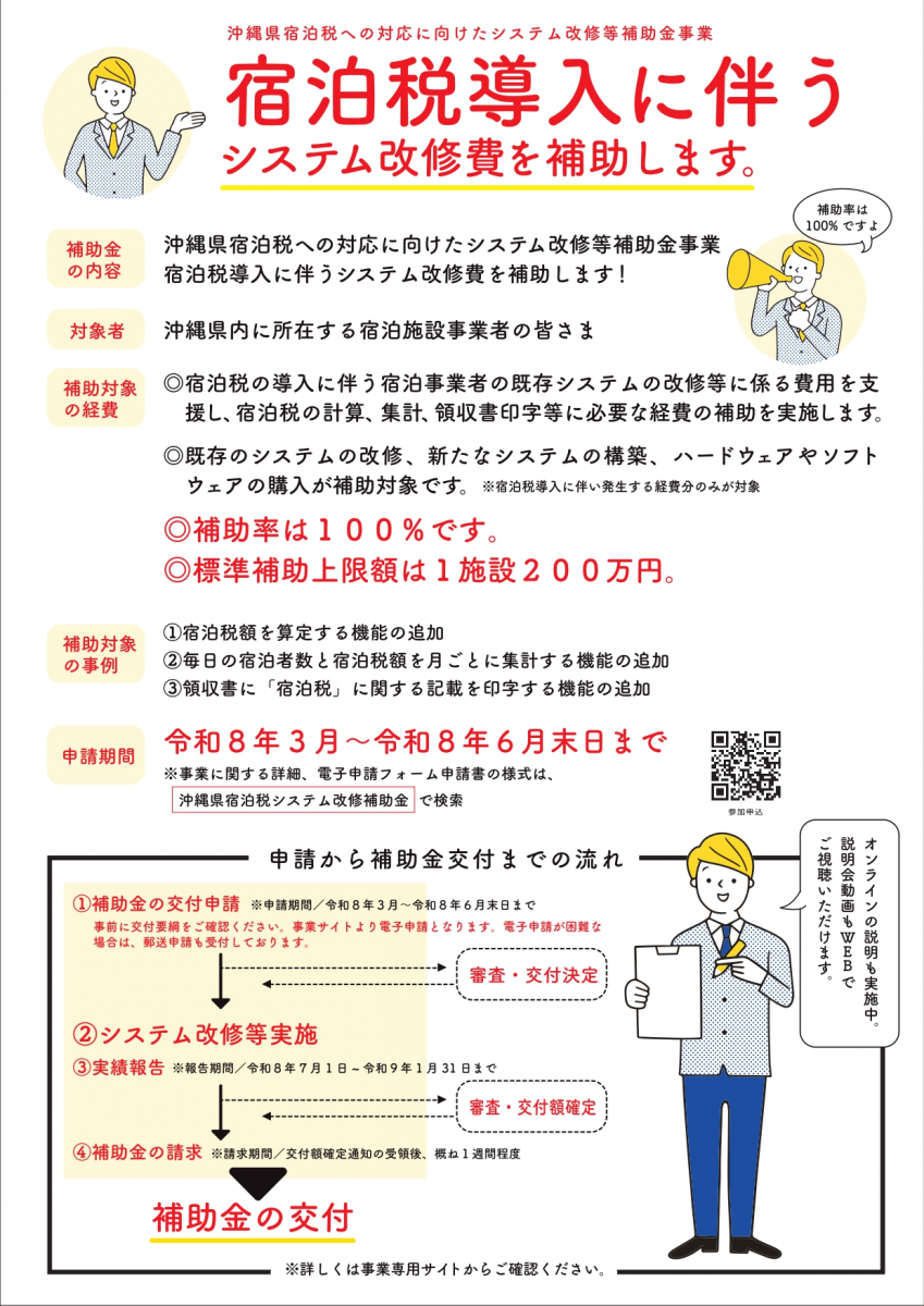 【情報提供】沖縄県宿泊税への対応に向けたシステム改修等補助金のお知らせ画像１