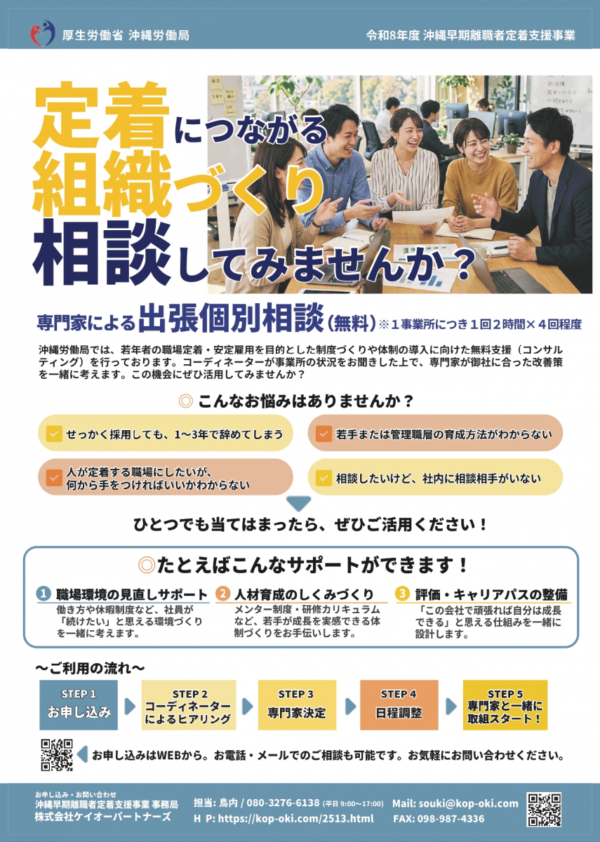 沖縄早期離職者定着支援事業 若年者の職場定着を目的とした無料セミナーのご案内画像２